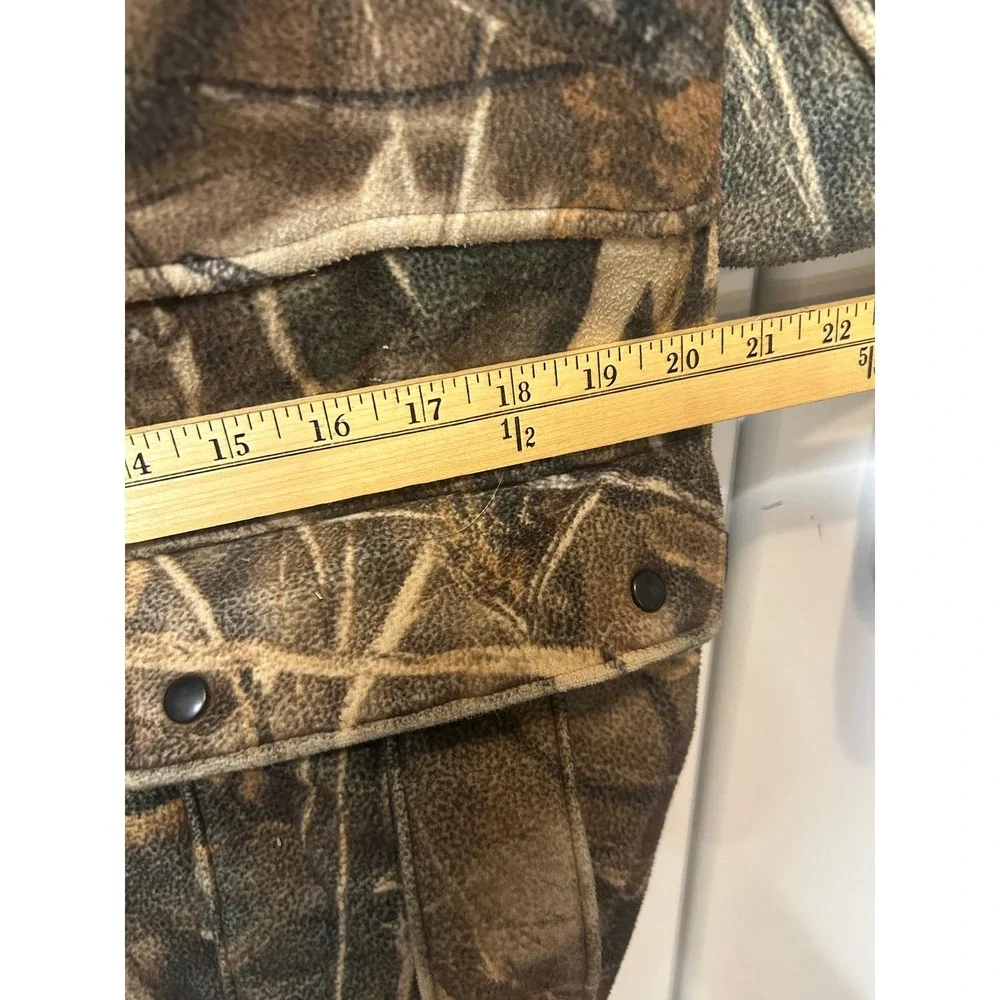 Rivers West Fleece Hunting Jacket Camo Full Zip‎ Cargo Pockets Marsh Grass